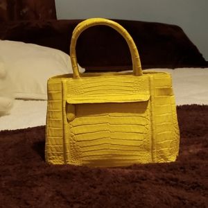 Nancy Gonzalez yellow crocodile tote